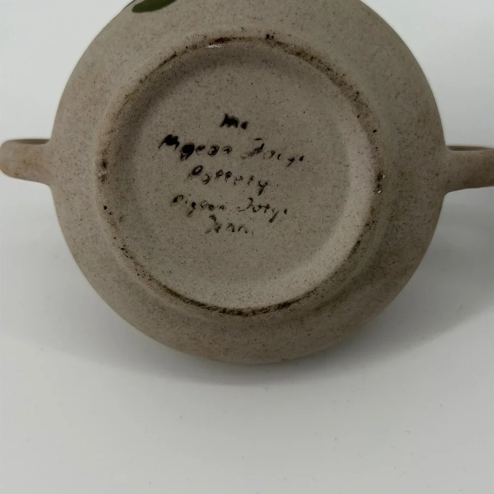 Pigeon River Pottery Creamer Sugar Teapot Set Dogwood Flower Handmade‎ 3pc VTG